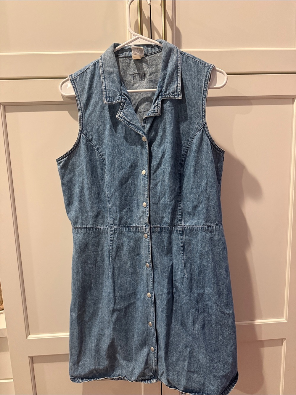 Vintage old navy Denim Button-Front Sleeveless Dress - Blue unique buttons